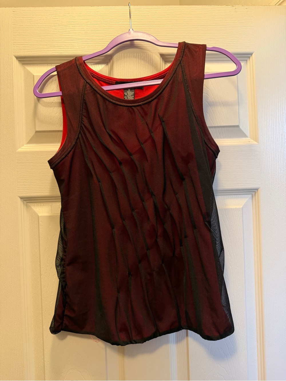 Vintage 90’s Grace Elements Red Mesh Overlay Tank with Red Lining